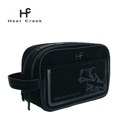 힐크릭 2단 골프 파우치 투블럭 로고포인트 블랙 HCPO-005