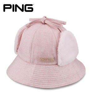 핑 겨울 골프모자 여성용 심플 벙거지 핑크 프리사이즈